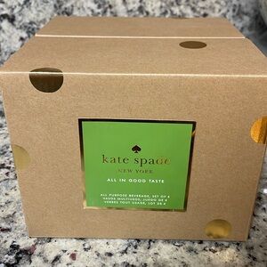 NWT Kate Spade Art Deco Black and White Polka Dot Set of 4 Drinking Glasses